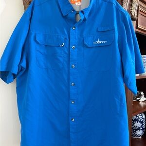 Habits Men's Casual Button-Down Shirt in Bright Blue